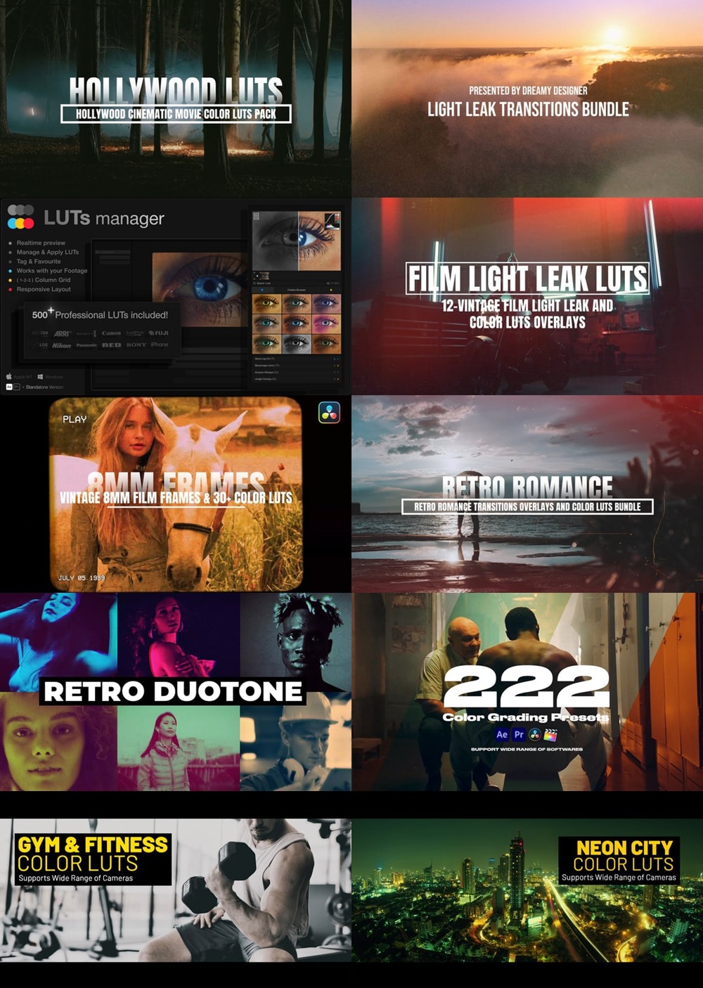 40组视频剪辑LUTs调色预设合集 Envato Elements Videohive - LUTs