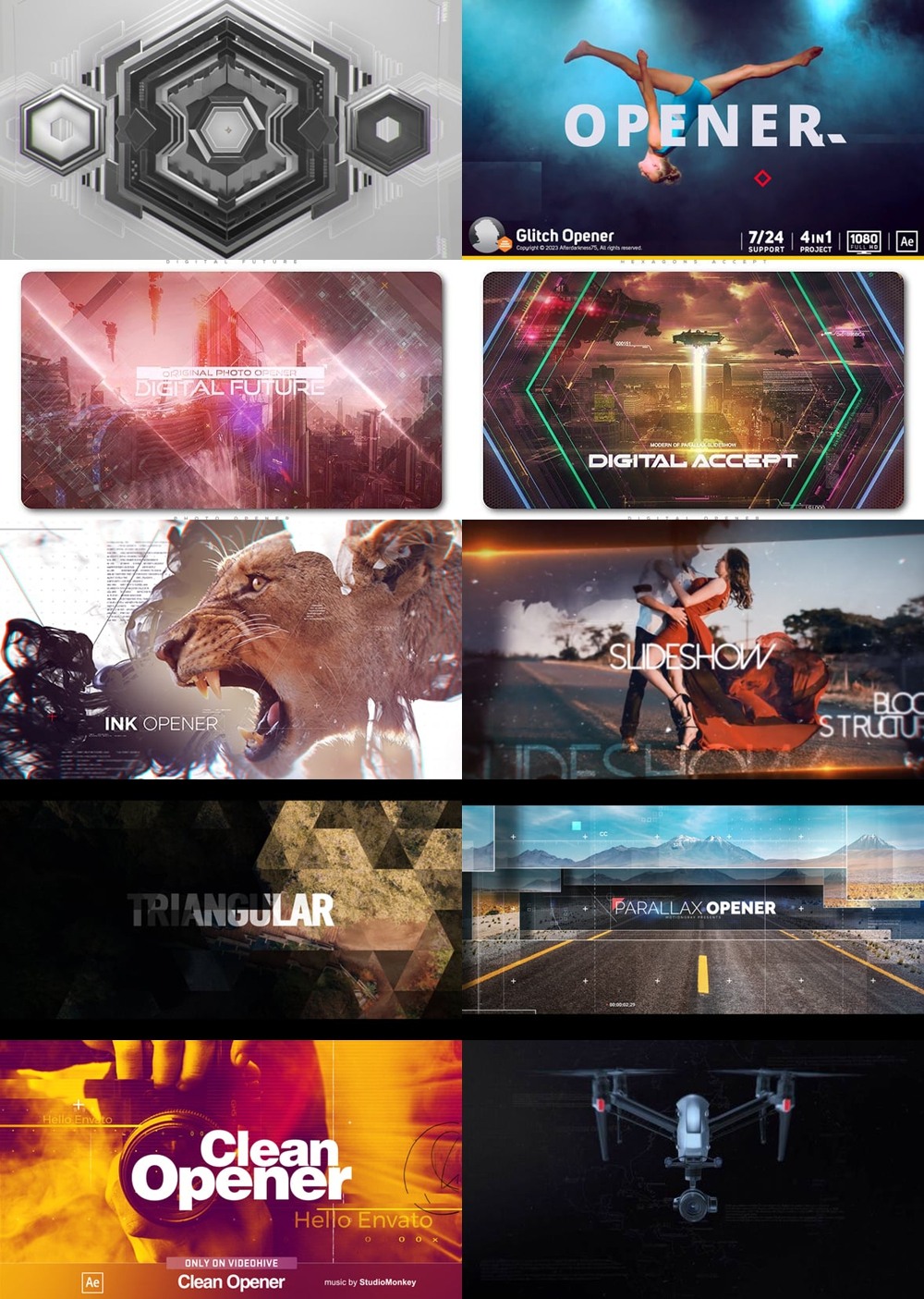 54组开场片头AE模板合集 Envato Elements Videohive - Opener