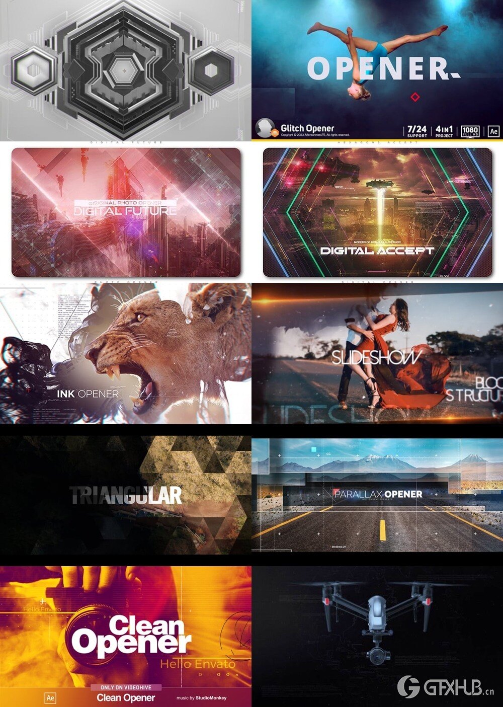 54组开场片头AE模板合集 Envato Elements Videohive - Opener