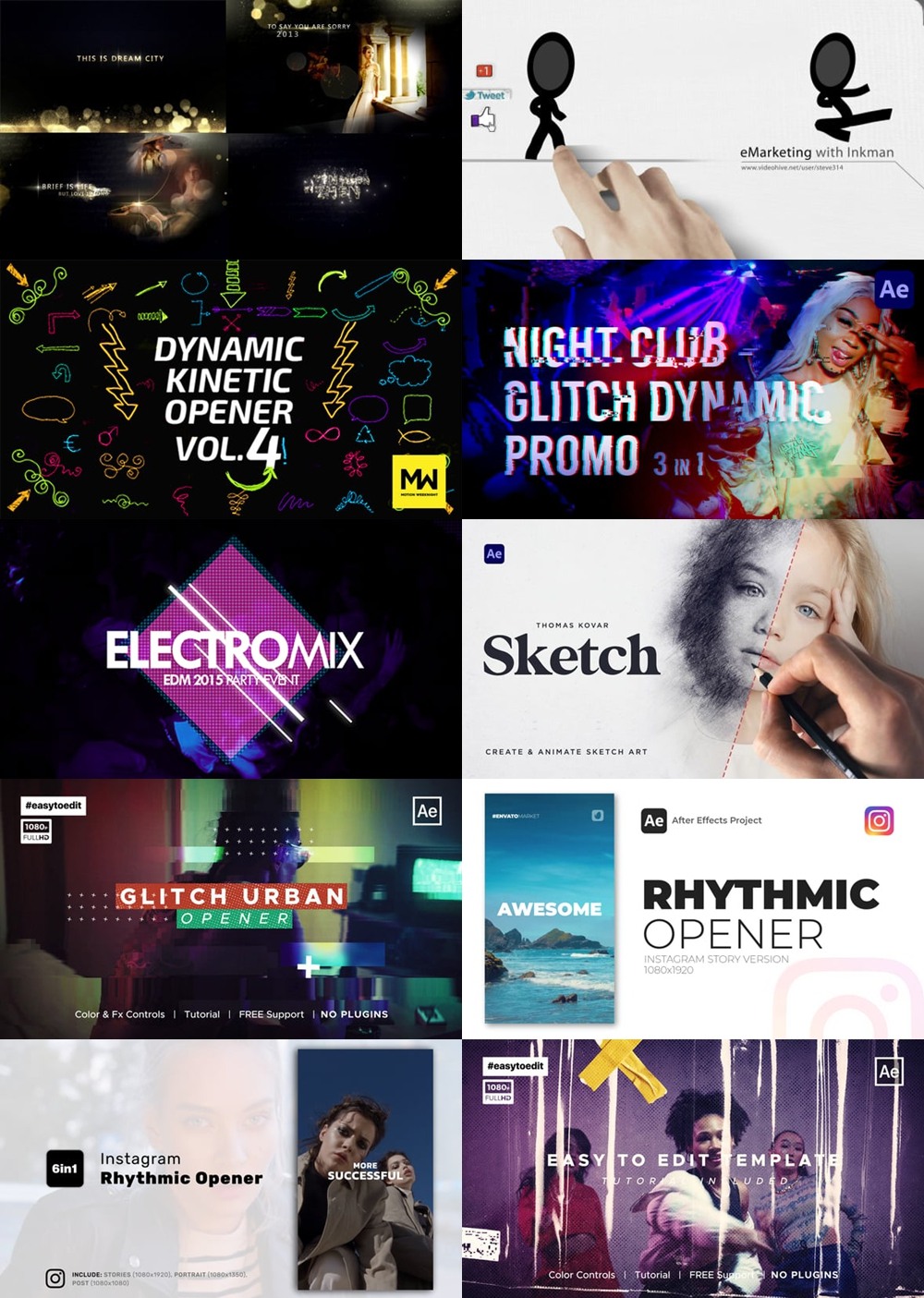 54组开场片头AE模板合集 Envato Elements Videohive - Opener