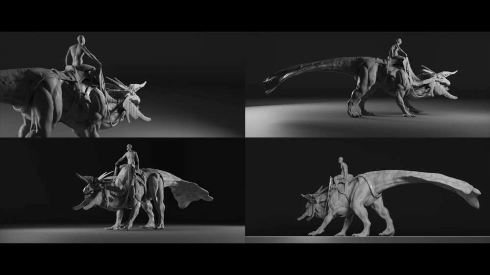 Blender 中的生物概念图从构思、雕塑、纹理、姿势到最终图像的整个过程