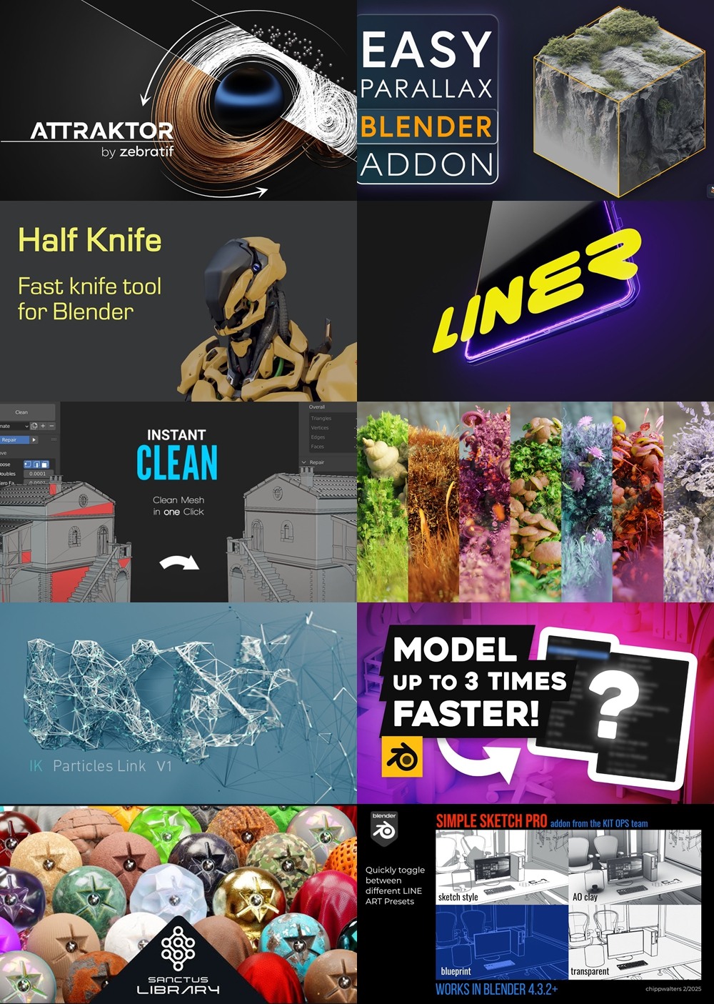 [Blender 插件] 30个Blender插件合集2025年第四季 Blender Addons Bundle 2025 Vol.4