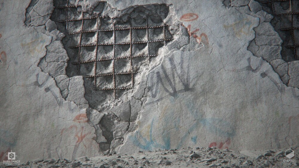 Substance Designer 破损水泥墙材质教程 Damaged Plaster Wall Substance Designer Tutorial - GFXHUB