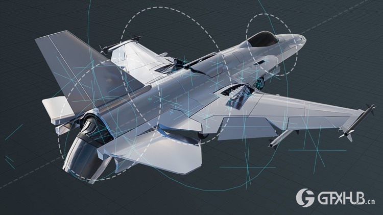 Blender 中战斗机的机械索具动画绑定教程 Mechanical Rigging of a Fighter Jet in Blender