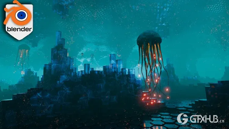 Blender 几何节点创建外星环境和程序化生物动画教程