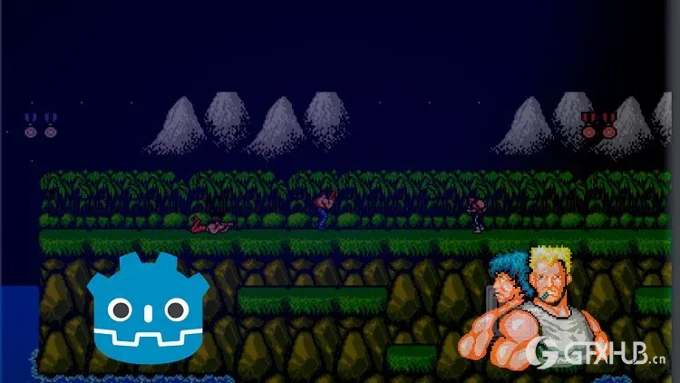 【中文字幕】 Godot 4: Contra 中制作电子游戏教程 Making VideoGames in Godot 4 Contra