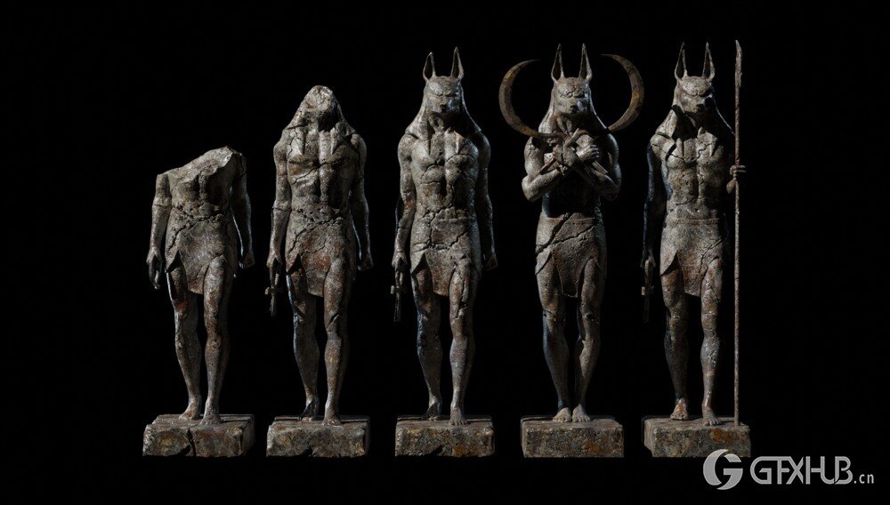 阿努比斯雕像3D模型 Anubis Statues