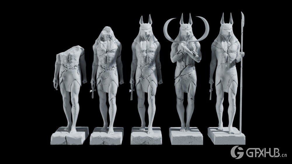 阿努比斯雕像3D模型 Anubis Statues
