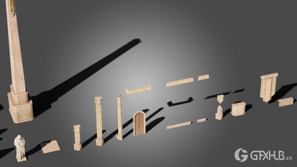 Blender 龙之遗迹模块化套件 Dragon Ruins Modular Kit