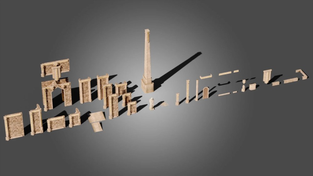 Blender 龙之遗迹模块化套件 Dragon Ruins Modular Kit