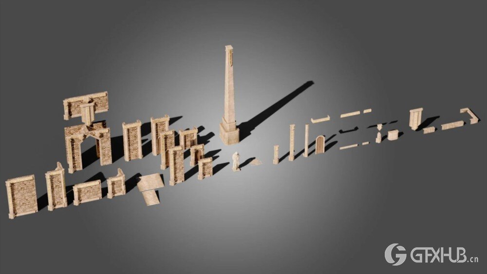 Blender 龙之遗迹模块化套件 Dragon Ruins Modular Kit