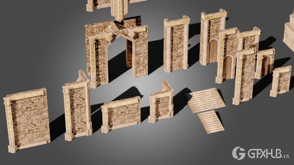 Blender 龙之遗迹模块化套件 Dragon Ruins Modular Kit