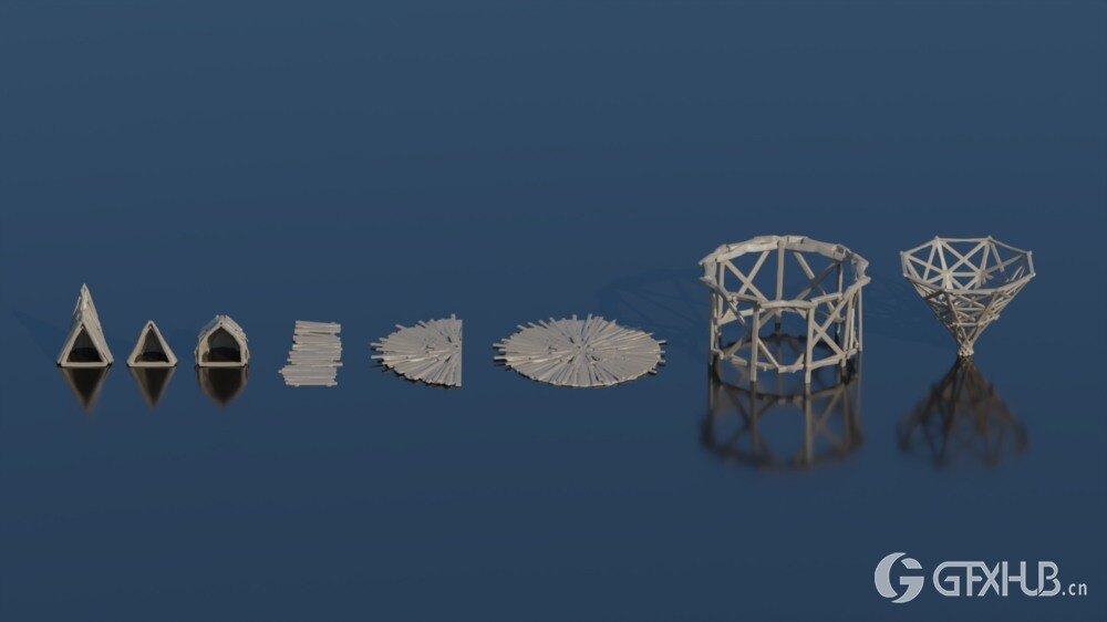 梦幻木制村舍 3D 模型 （BlenderFBX格式）Fantasy Village Huts