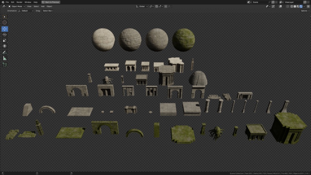 古代神庙3D模型资源包 ChuckCG Ancient Temple Asset Pack