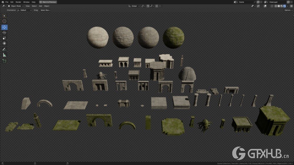 古代神庙3D模型资源包 ChuckCG Ancient Temple Asset Pack