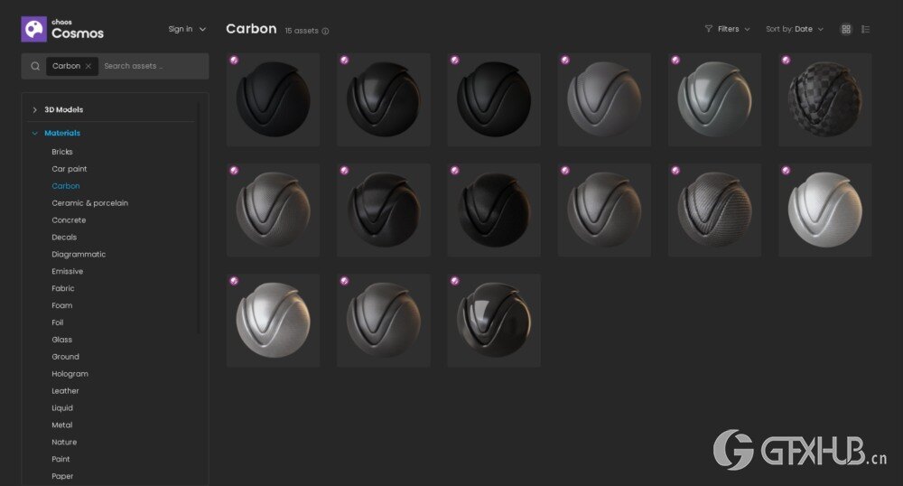 Chaos Cosmos 材质预设资源库完整版（更新至 2025 年 7 月）适用 3Ds Max+Maya