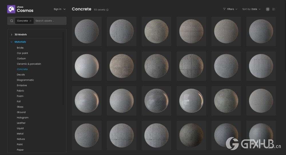 Chaos Cosmos 材质预设资源库完整版（更新至 2025 年 7 月）适用 3Ds Max+Maya