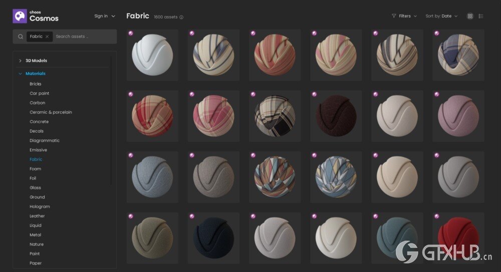 Chaos Cosmos 材质预设资源库完整版（更新至 2025 年 7 月）适用 3Ds Max+Maya