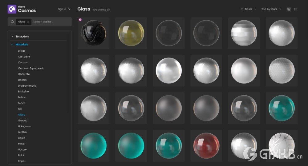 Chaos Cosmos 材质预设资源库完整版（更新至 2025 年 7 月）适用 3Ds Max+Maya