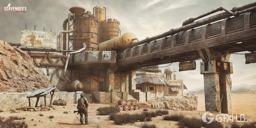 拾荒者炼油厂 | 第二集 - 使用 Substance Painter 进行环境纹理绘制