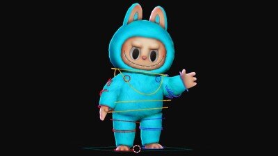 Blender Labubu完整骨骼绑定3D模型 Labubu Rig