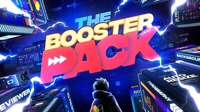 AE脚本-3000种社交媒体图形标题排版转场音效背景图标动画预设 Booster Pack
