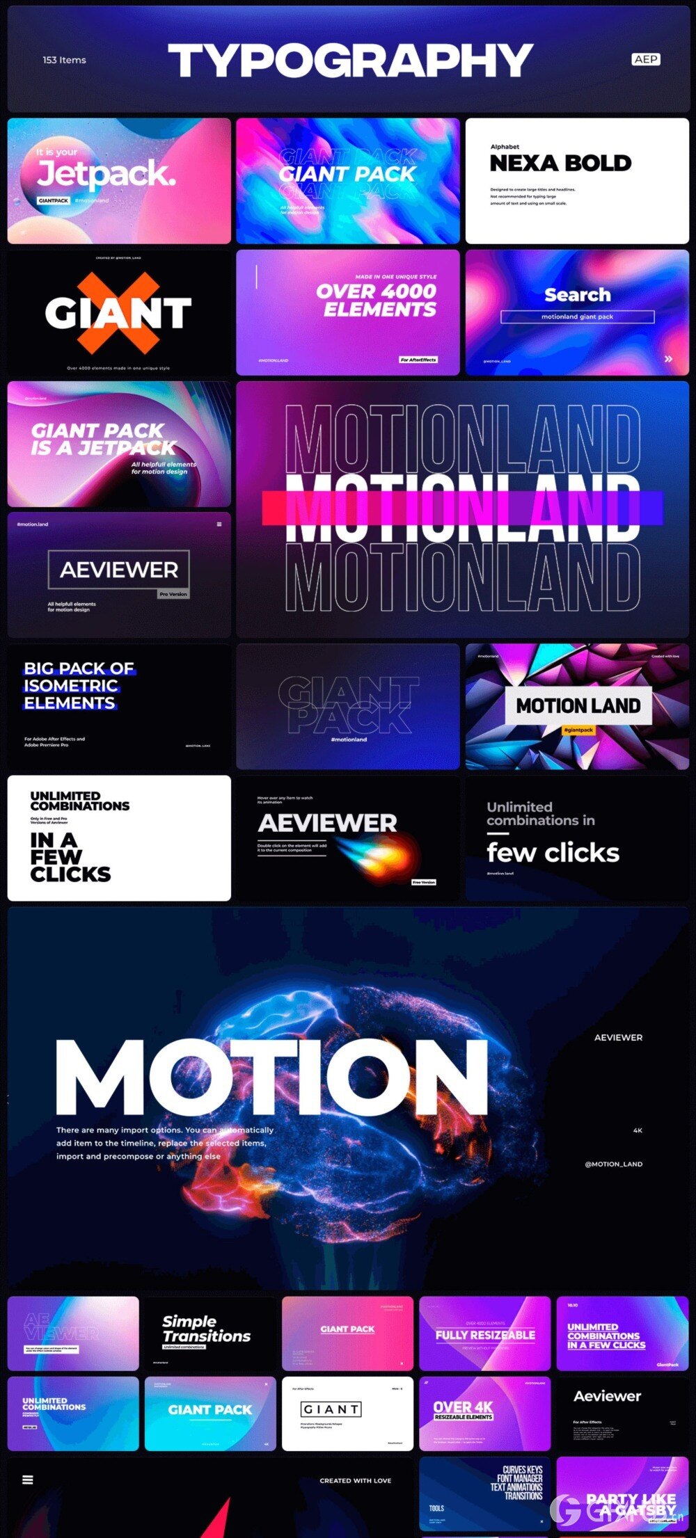 AE脚本-3000种社交媒体图形标题排版转场音效背景图标动画预设 Booster Pack