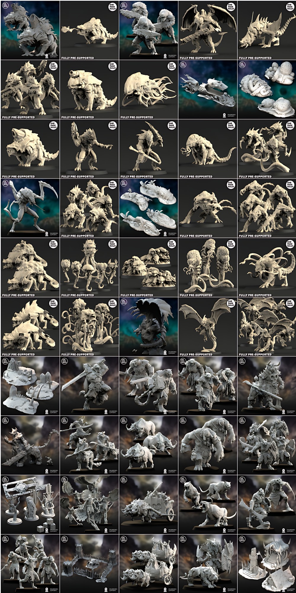 3D 打印模型合集Vol.1 外星人 / 鼠人 / 兽人 One Page Rules - Collection Vol.1