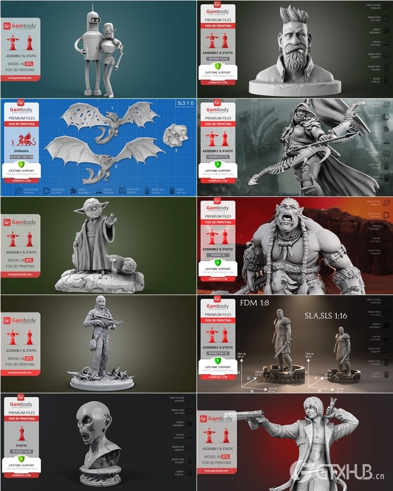 3D打印模型合集 Collection of High Quality 3D Printable Miniatures