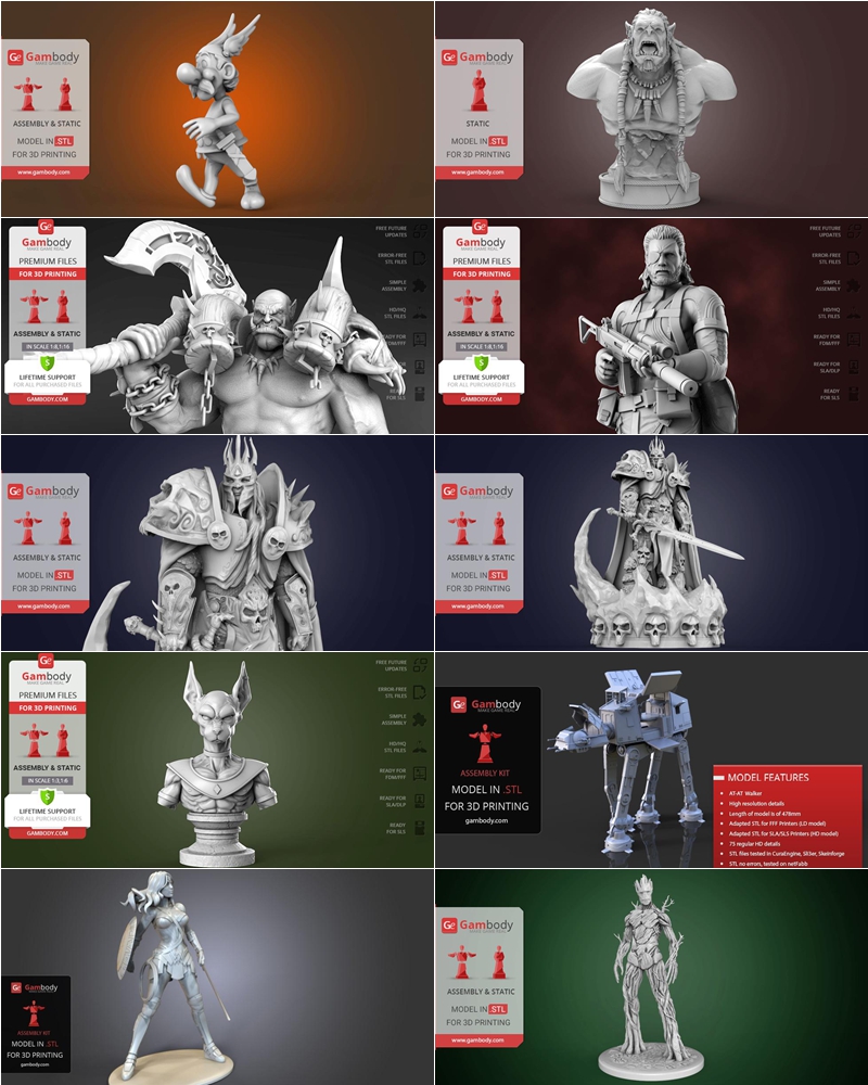 3D打印模型合集 Collection of High Quality 3D Printable Miniatures
