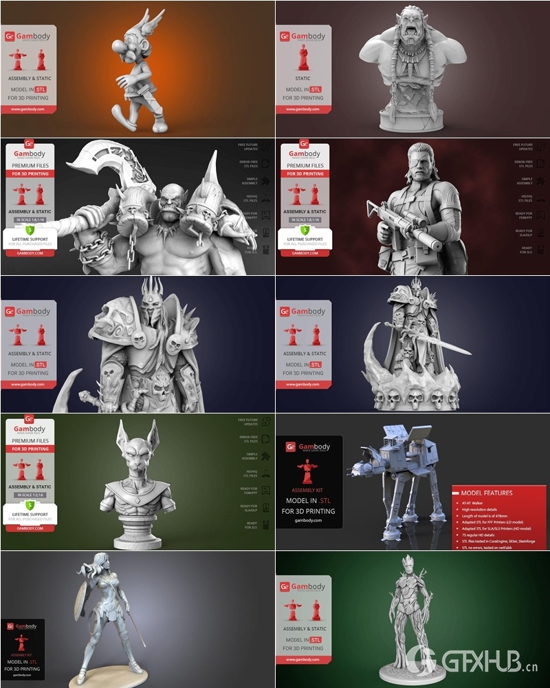 3D打印模型合集 Collection of High Quality 3D Printable Miniatures