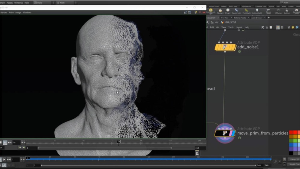 Houdini 粒子破碎消散特效教程 CGCircuit – Disintegration Effect I