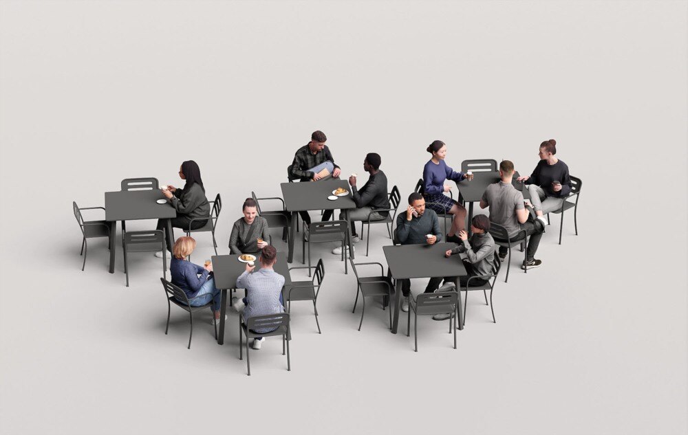 12个咖啡馆休闲人物3D模型 Humano – 2212 – Café 01 - GFXHUB