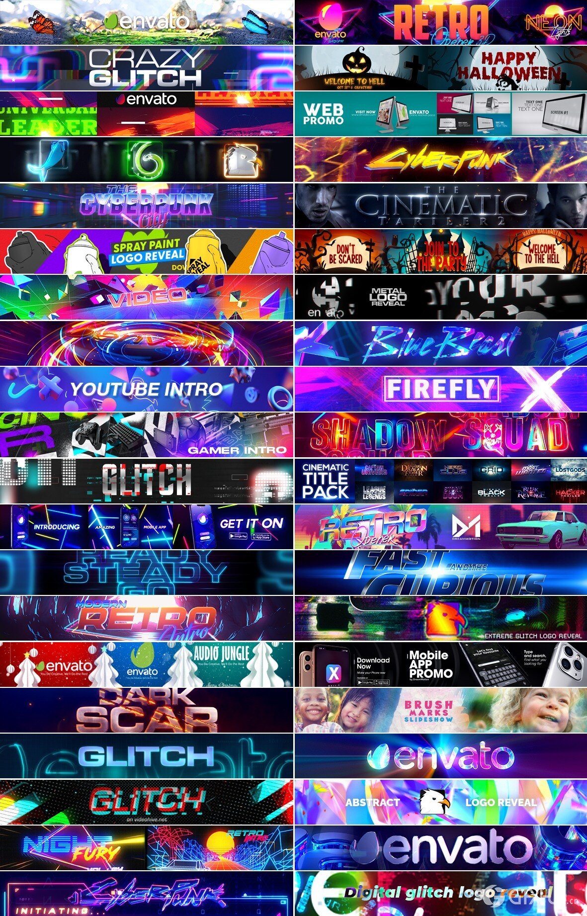 AE模板-创意图形时尚复古手机APP展示动画片头 Mobile App Promo - Retro Style