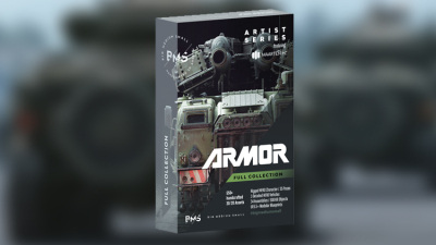 军事武装人物角色坦克车硬表面3D资产模型 BigMediumSmall – Armor