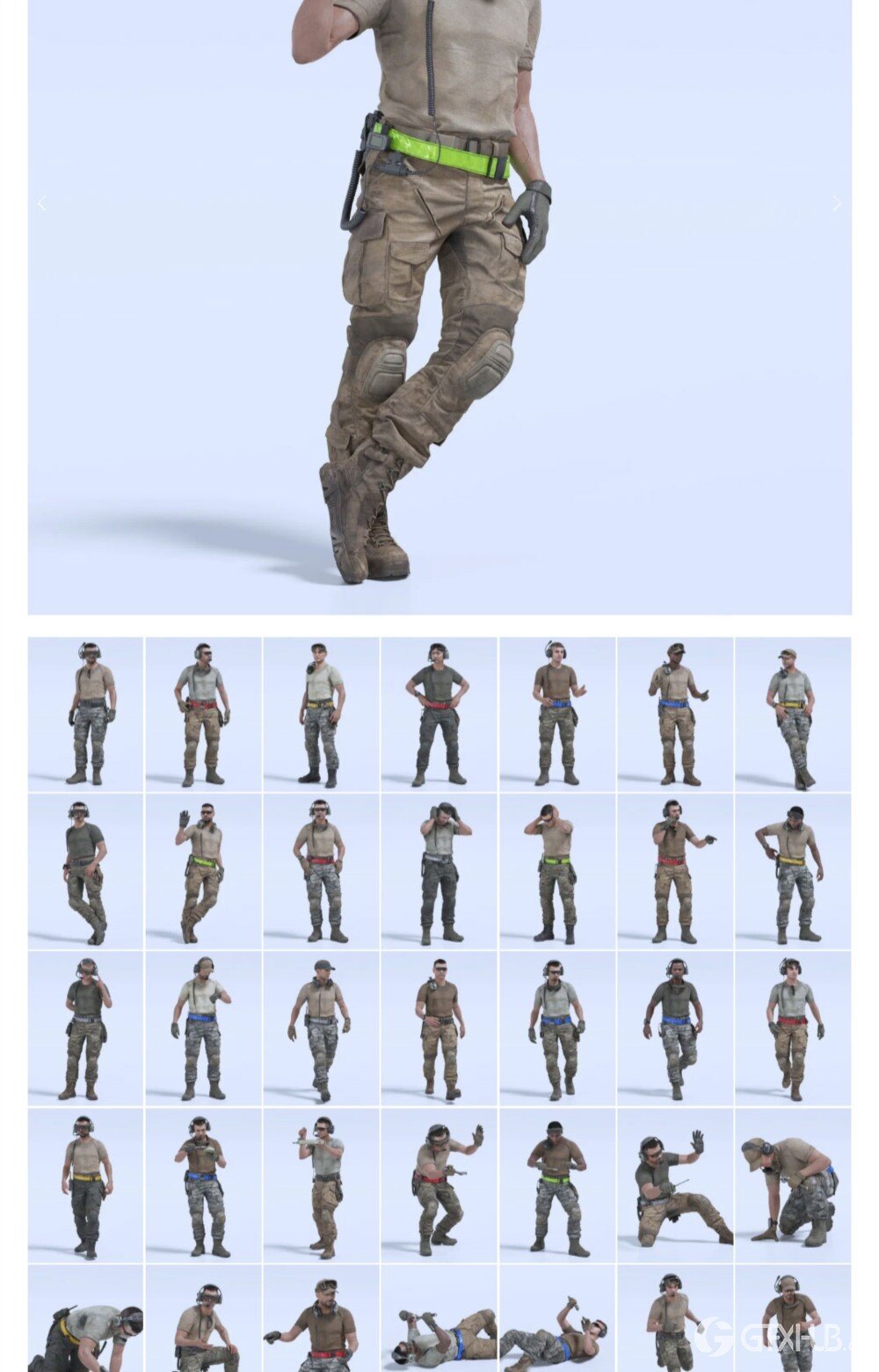 军事武装人物角色坦克车硬表面3D资产模型 BigMediumSmall – Armor