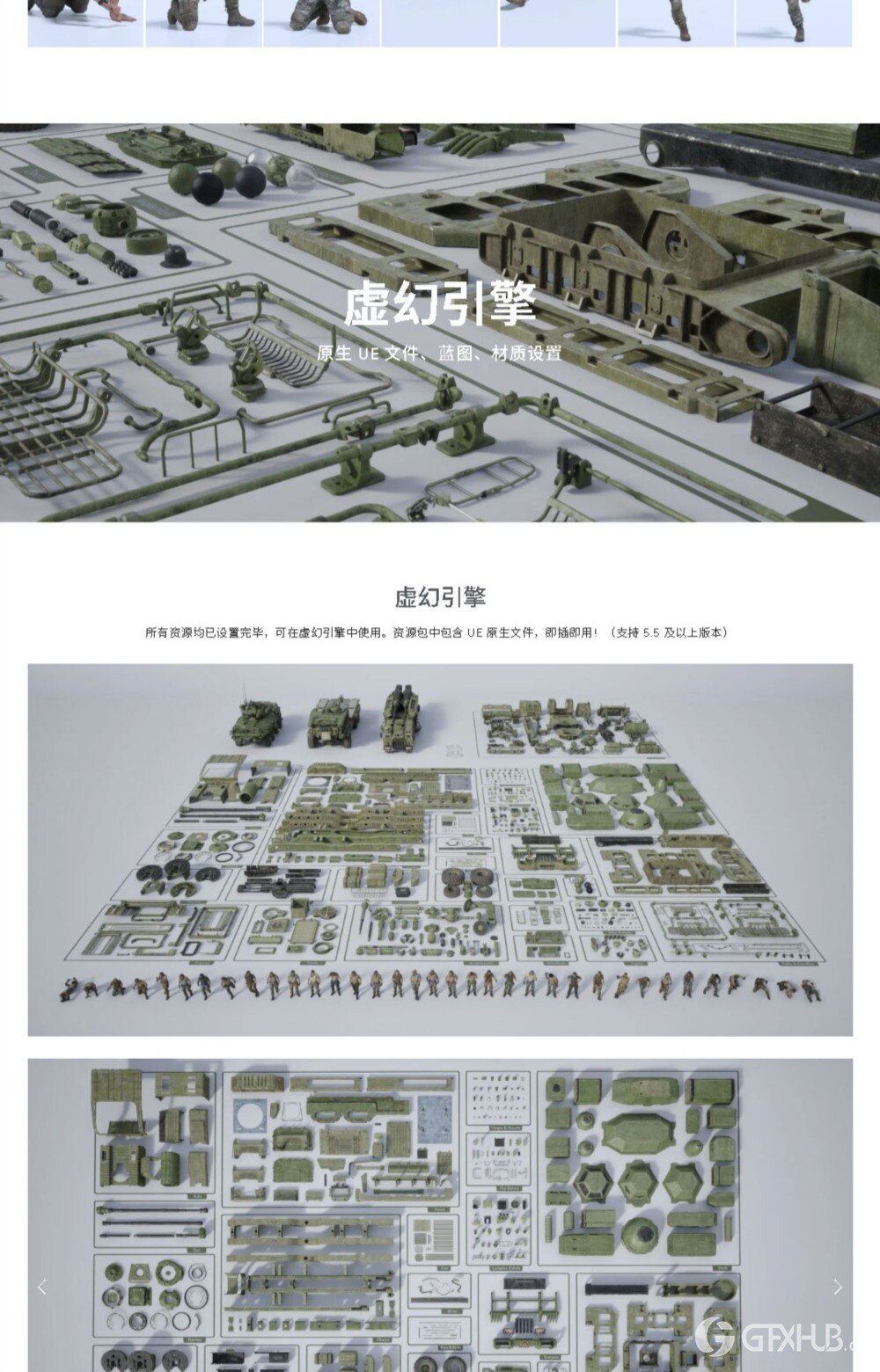 军事武装人物角色坦克车硬表面3D资产模型 BigMediumSmall – Armor