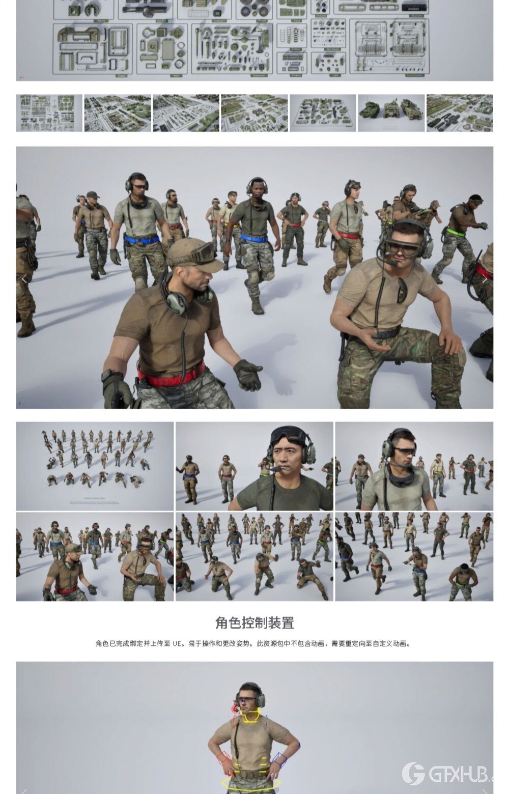 军事武装人物角色坦克车硬表面3D资产模型 BigMediumSmall – Armor