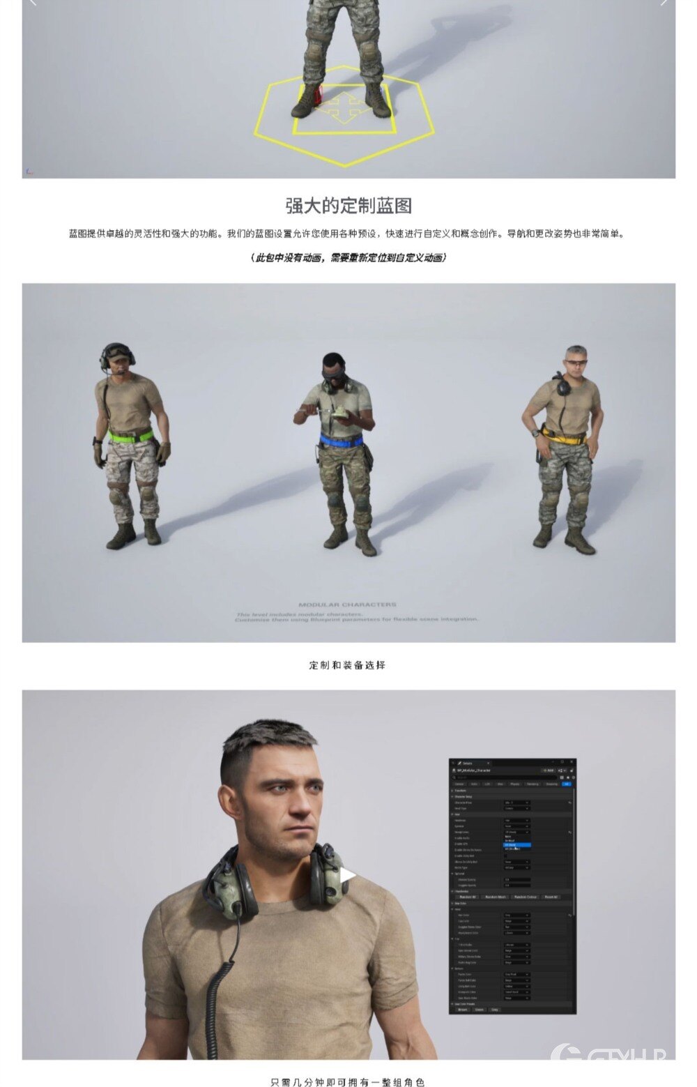 军事武装人物角色坦克车硬表面3D资产模型 BigMediumSmall – Armor