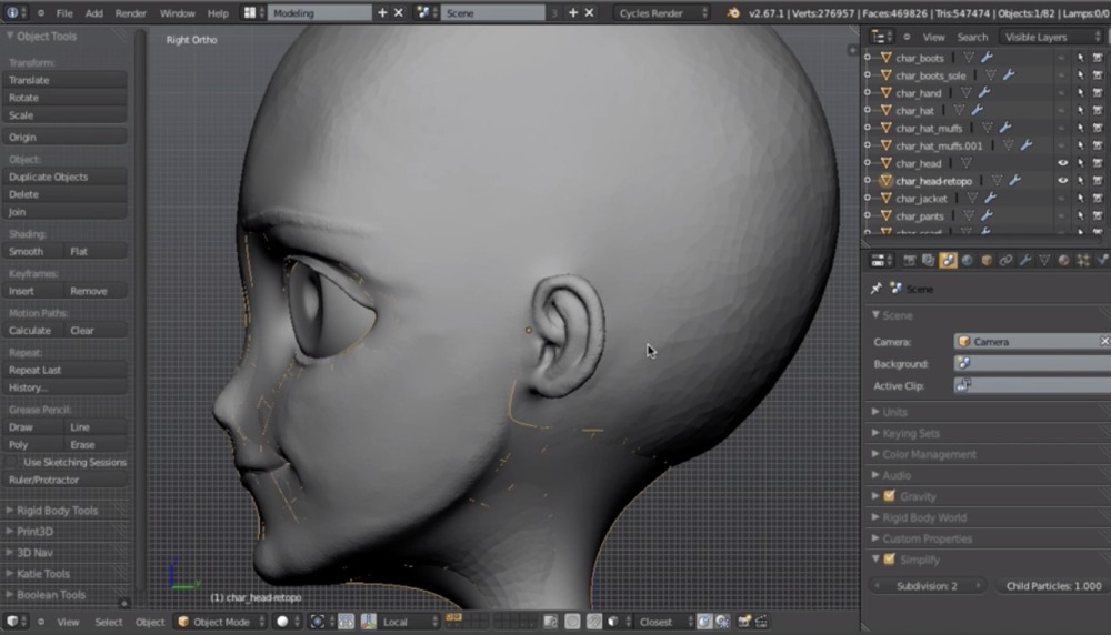 【中文字幕】Blender 角色建模教程 Character Illustration to 3D in Blender
