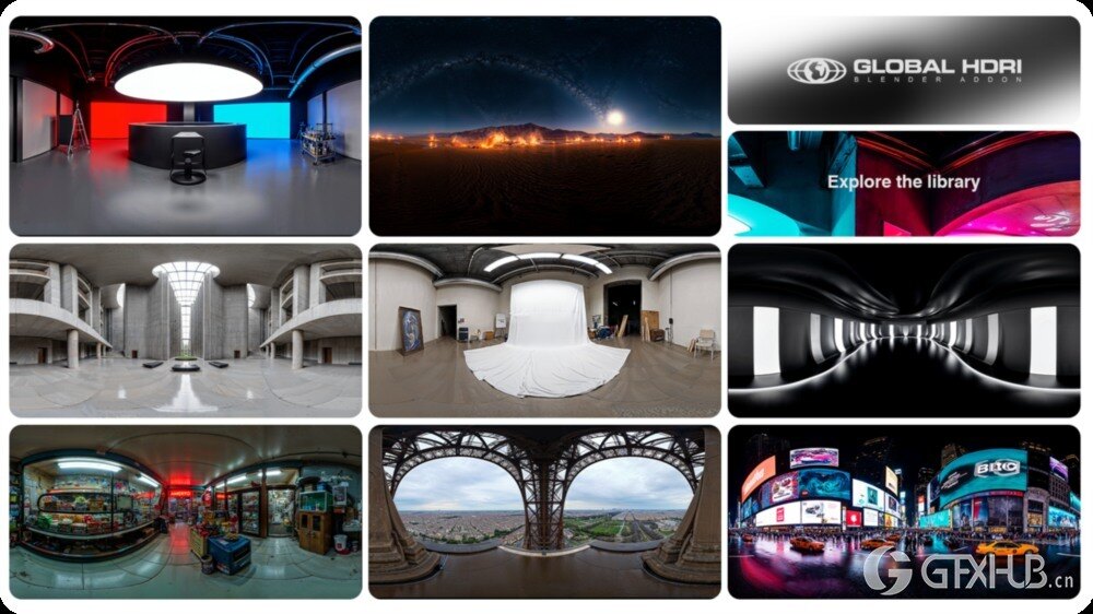 500+Blender HDRI 光影环境贴图合集 Global Hdri – 500+ Hdris – Masters The Light