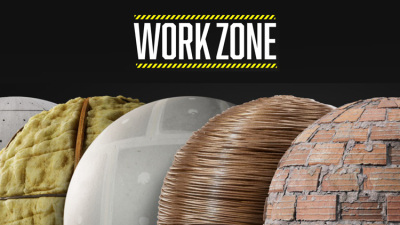 城市街道贴图 KitBash3D – Work Zone