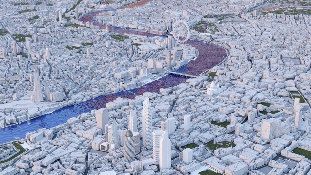 Blender 伦敦城市及周边地区 3D 模型 - GFXHUB