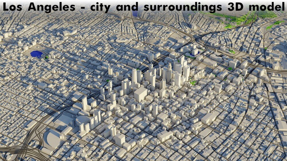 Blender 洛杉矶城市及周边地区 3D 模型 - GFXHUB