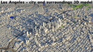 Blender 洛杉矶城市及周边地区 3D 模型