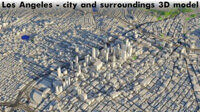 Blender 洛杉矶城市及周边地区 3D 模型