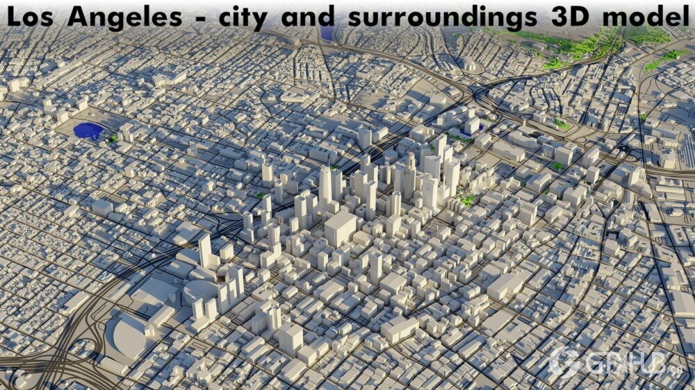 Blender 洛杉矶城市及周边地区 3D 模型