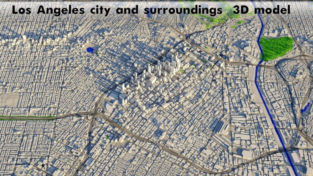 Blender 洛杉矶城市及周边地区 3D 模型 - GFXHUB