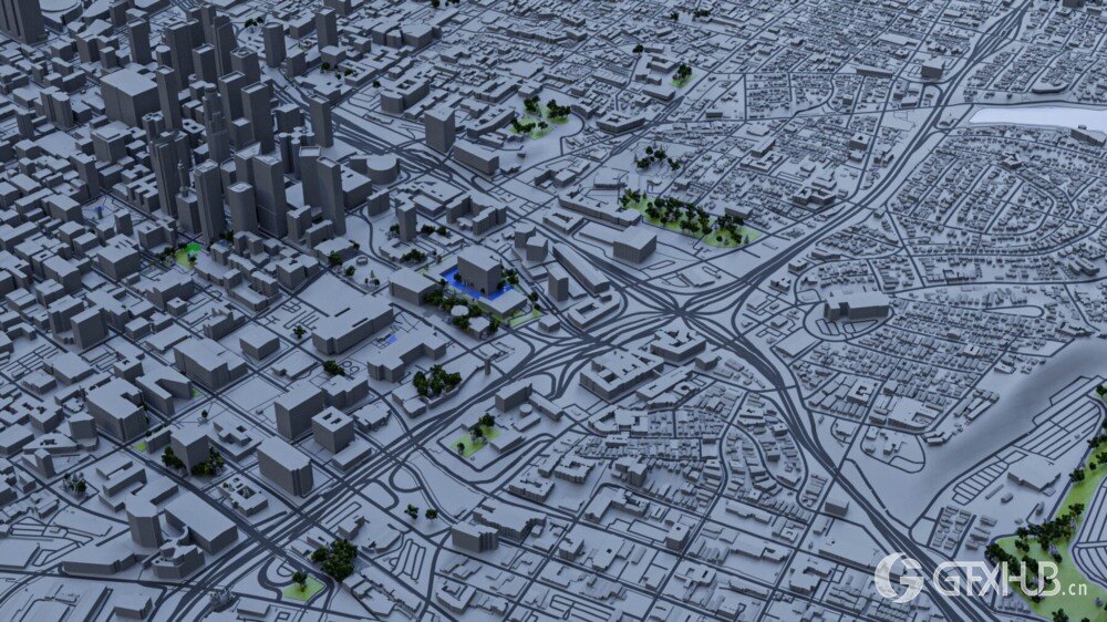Blender 洛杉矶城市及周边地区 3D 模型