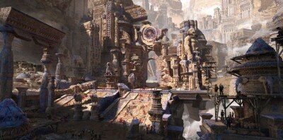 神庙遗迹古代遗迹风格场景 Blender  模型